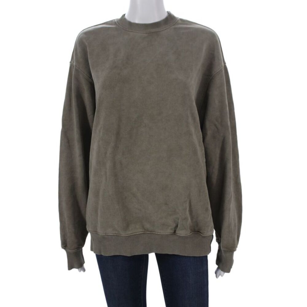 Skims Womens Pullover Sweatshirt Brown Cotton Crew Neck Long Sleeve Size 2XS